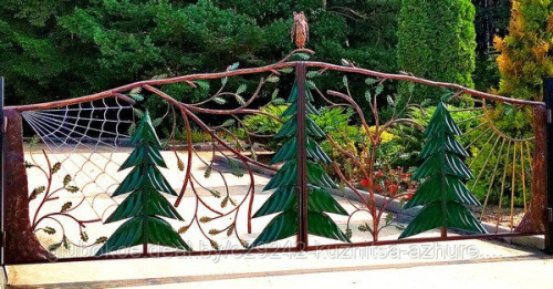 Кованые ворота "Елочки" №33