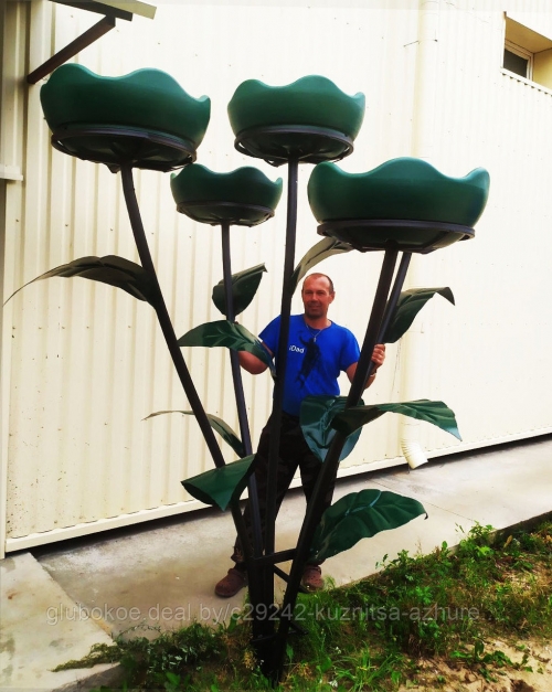 Большая цветочница с чашами №7