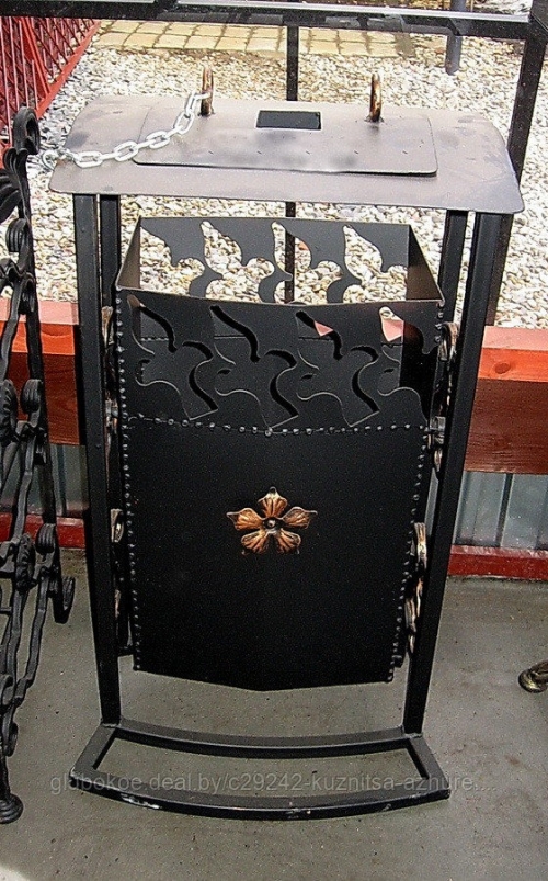 Урна для мусора с пепельницей на цепочке №2