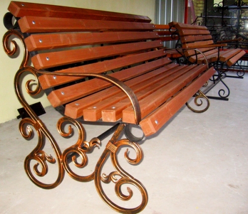 Парковая скамейка кованая №9