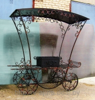 Мангал-карета с крышей №5